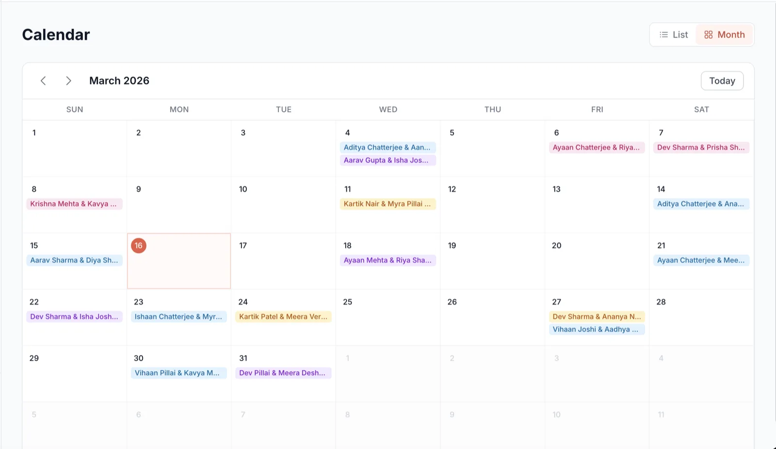 Event Calendar — GetUrSnap screenshot